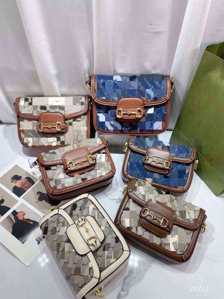 

designer 2021 new denim saddle xiao zhan 1955 horse clasp one shoulder messenger bag armpit women's bag pgoh
