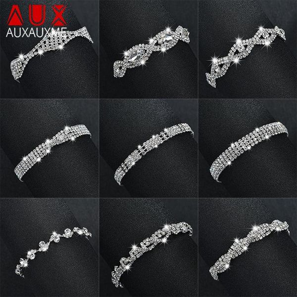 

link, chain auxauxme vintage luxury rhinestone bracelet brilliant cubic zircon shinning jewelry for women wedding anniversary gifts, Black