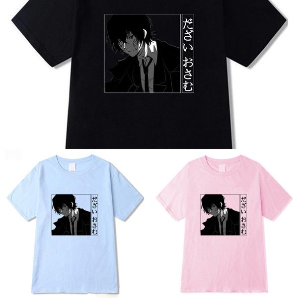 

bungo stray dogs dazai osamu women summer casual tshirts harajuku korean style graphic new kawaii short sleeve t-shirt x0621, White;black