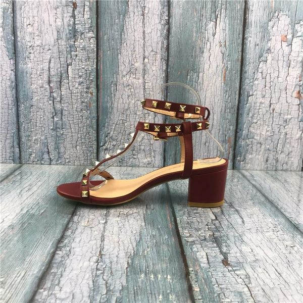 

sandals friczot women's shoes size 5-15 sandal rivet & ankle belt geared heel party, Black