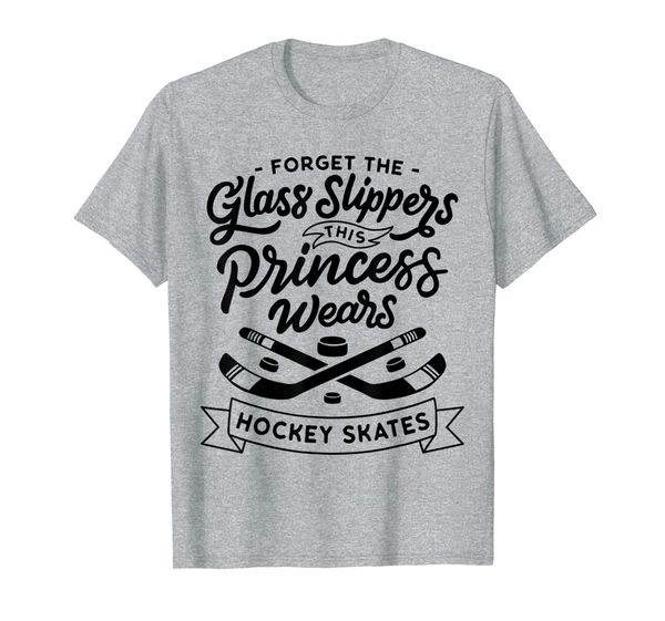 

forget the glass slippers t-shirt hockey girl princess tee, White;black