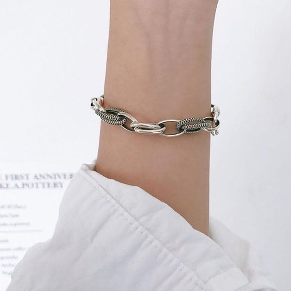 

charm bracelets yaologe hollow fun rectangular interlocking bracelet fashion silver plated chain for women bangle jewelry 2021, Golden;silver