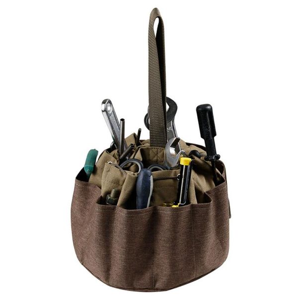 

storage bags outdoor canvas cylinder kit bag garden hardware tool portable wear-resistant strong drawstring organizer