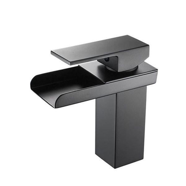 

waterfall faucet bathroom basin faucets wash water tap lavatory black sink and cold mixer taps