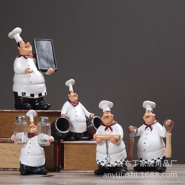 

decorative objects & figurines american country resin creative kitchen restaurant cake shop decoration home soft chef character craft gift
