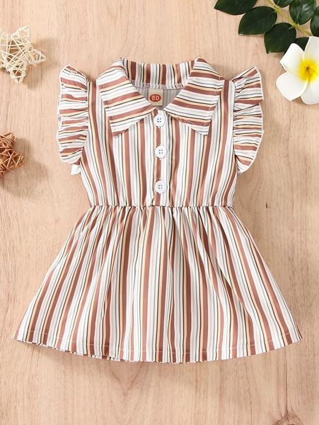 Baby Striped Rack Trable Рубашка Платье Она