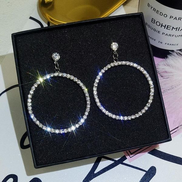 

clip-on & screw back rhinestone earrings fashion earring clip, Silver