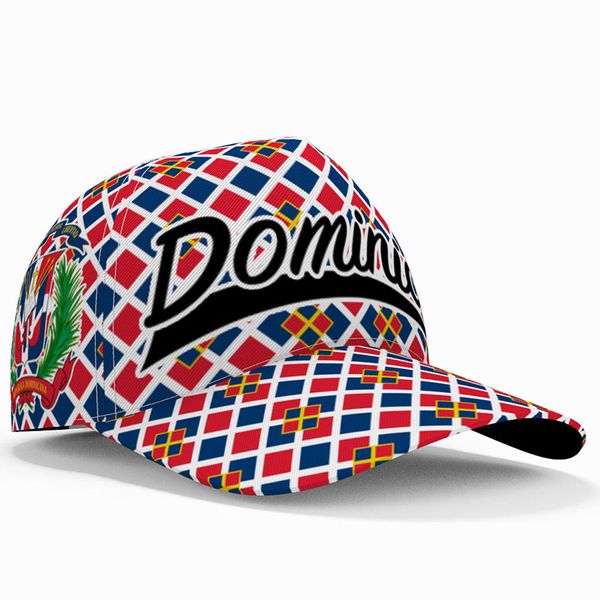 

dominica baseball cap custom name number team logo dm hats dma travel spanish nation dominican dominicana republic flag headgear, Blue;gray