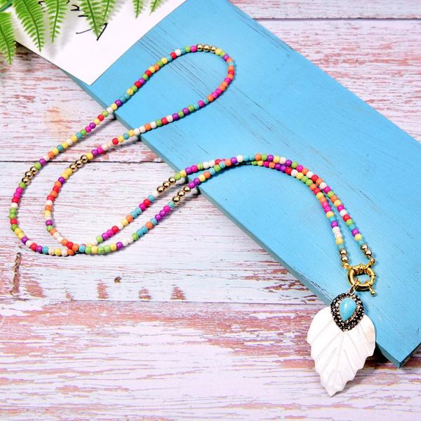 

pendant necklaces moon girl geometric natural shell necklace boho fashion long collares for women chic collier femme jewelry drop, Silver