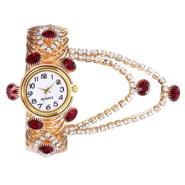 

rhinestone bracelet watch women watches ladies wristwatch for lover anniversary gift not waterproof, Slivery;brown
