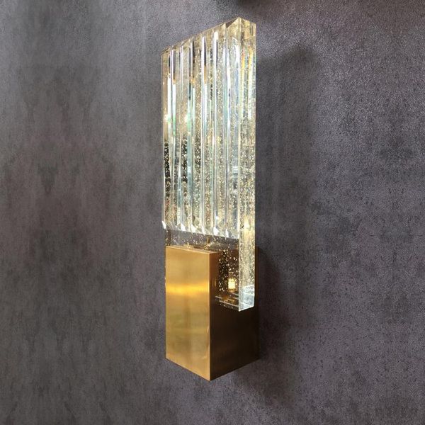 

wall lamp led modern crystal bed bedroom study designer model room villa stairwell