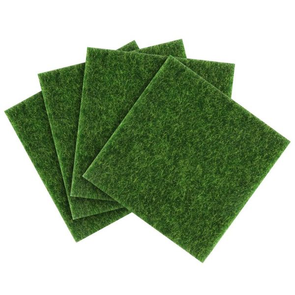 

4pcs life-like fairy artificial grass miniature ornament garden mini house craft pot -15x15cm (green) decorative flowers & wreaths