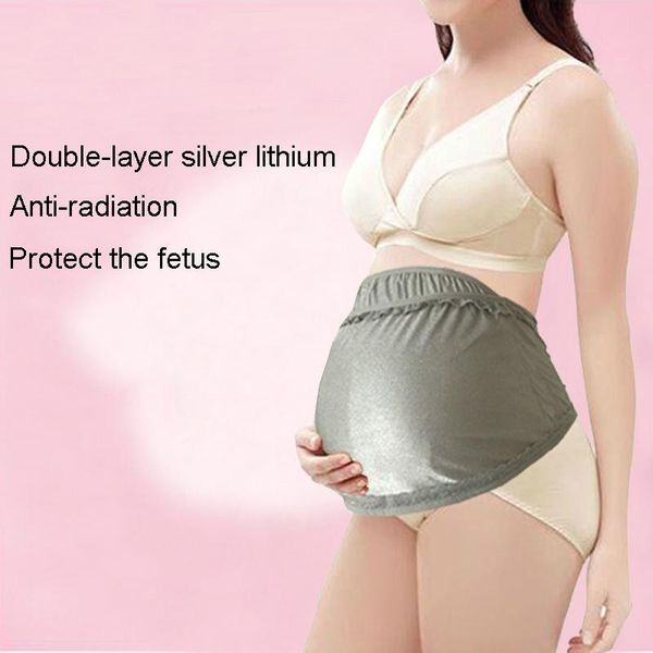 

maternity intimates pregnancy radiation protection clothing full silver fiber fabric anti-radiation belly band protect the baby lithium apro, White