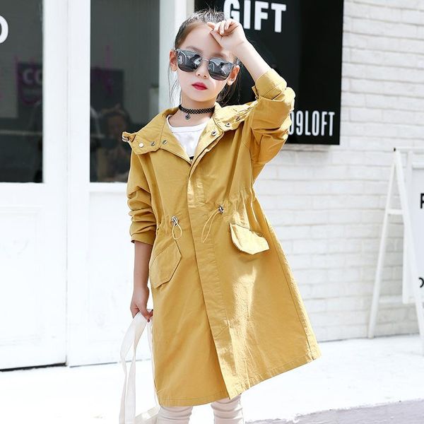 

coat korean style fashion brief solid trench coats for girls casual cute cotton soft spring long sleeve, Blue;gray