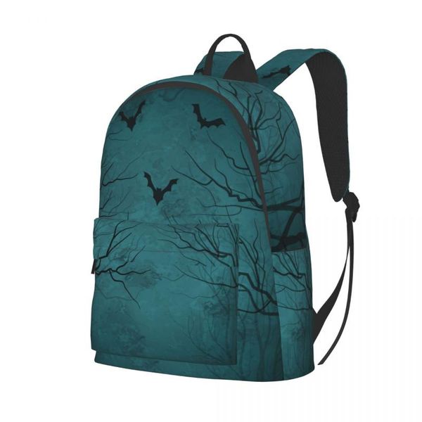 

backpack school bookbag scary trees with flying bats teenger girl bag bagpack