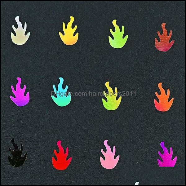 

nail art decorations & salon health beauty 5g/bag 12 colors flame shape paillette flakes holographic diy ornament manicure sequins 3d design, Silver;gold