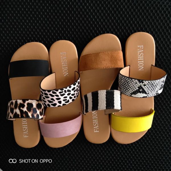 

women sandals summer beach slippers women's casual vintage animal prints shoes outdoor female slides plus size, Black