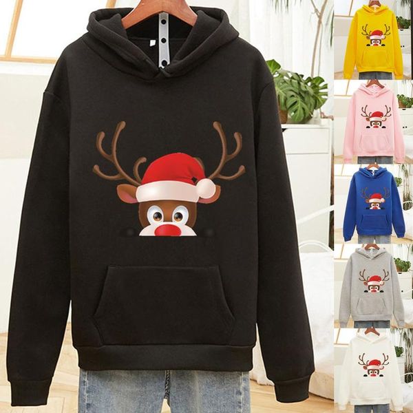 

women's hoodies & sweatshirts 2021 fashion christmas print for men women sweatshirt s-3xloodie oversized hoodie c50, Black