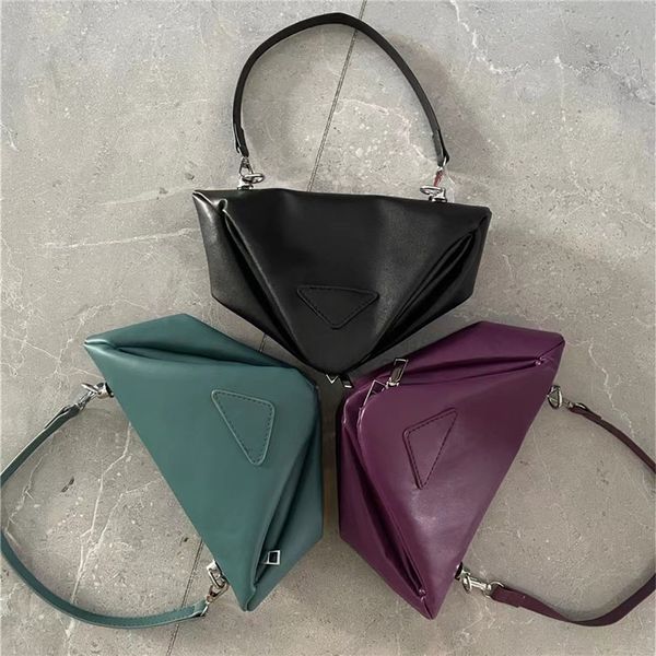 

triangle designer bag for women lady classic leather brand handbag black shoulder evening bags 2021 new fashion trend luxury accessories