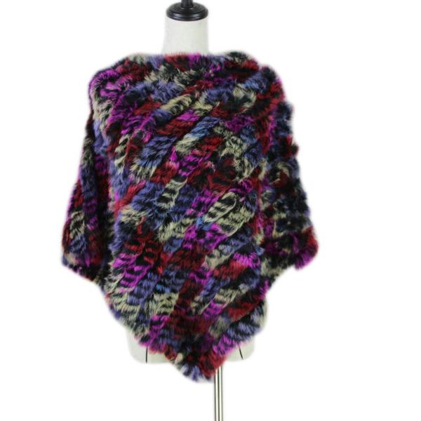 

scarves natural fur poncho winter 2021 women fashion knit genuine cloak shawl, wholesale and retail with, Blue;gray