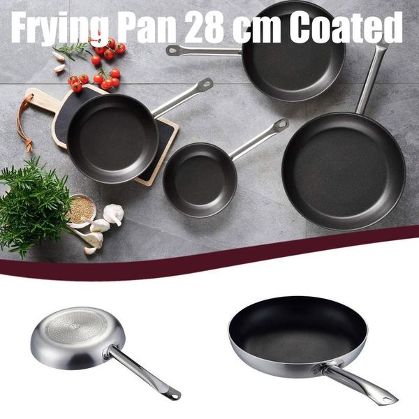 

pans 28cm stainless steel frying pan home fried steak non stick general purpose induction cooker honeycomb wok