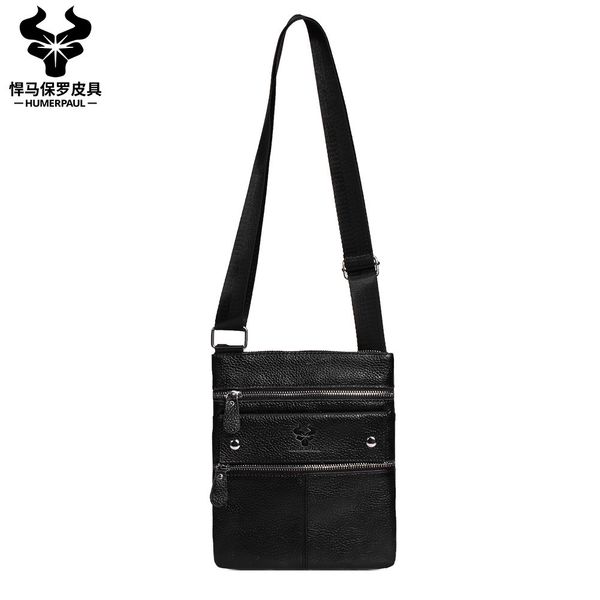 

leather single shoulder men's messenger bag head leather backpack