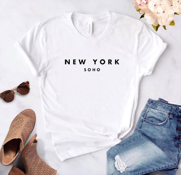 

york soho alphabet cotton funny womens tee fashionable harajuku, White