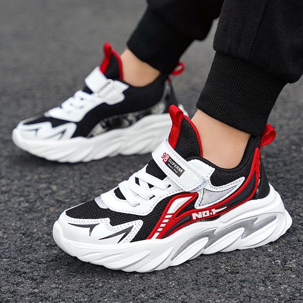 

athletic & outdoor 2021 trend children boy walking shoes autumn designer sneakers anti slip boys flats breathable sneaker, Black