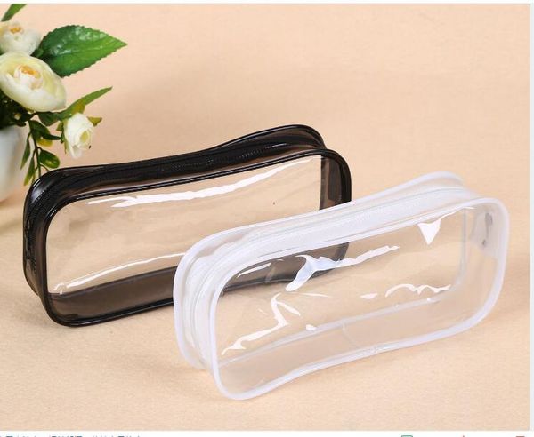 

pencil bags 100pcs/lot wholesale pvc zipper bag stationery transparent plastic 2-003