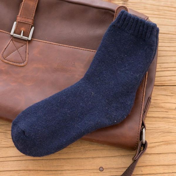 

pair men middle tube solid breathable home skating soft winter sport non slip wear resistant skiing socks absorb sweat warm sports, Black