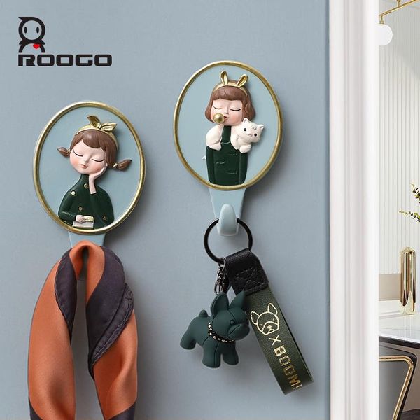 

roogo decorative wall with self adhesive sticker key chain variety light item hook shaped in wishing girls made of resin indoor hooks & rail