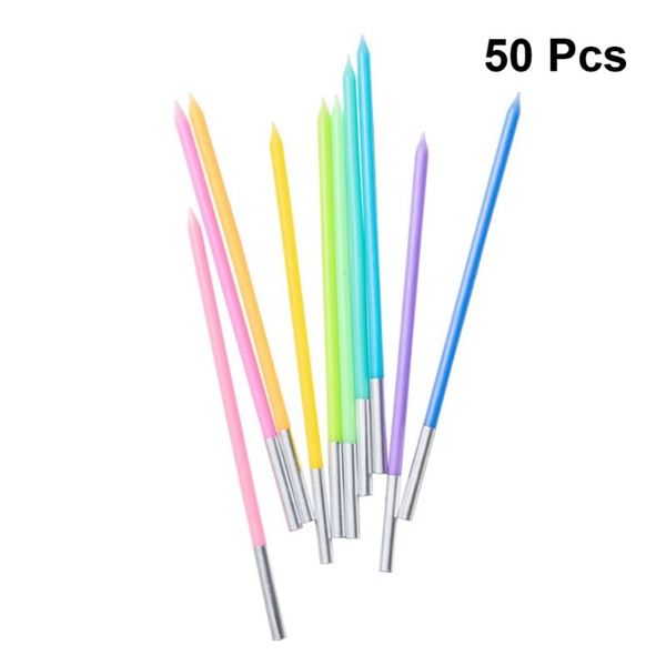 

50pcs colourful cake candles party festival supplies lovely birthday wedding candle
