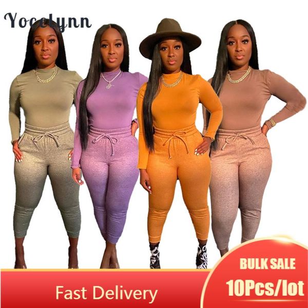 

women's two piece pants 10pcs bulk wholesale items casaul women tracksuit set drawstring long winter matching suit clothes for, White