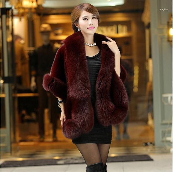 

latest winter faux fur coats luxury imitation poncho bridal wedding dress shawl cape women vest coat1, Black