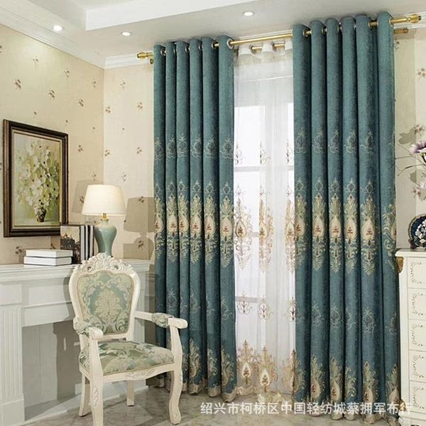 

curtain & drapes classical gorgeous embroidered shading fabric european-style luxury finished curtains for living room bedroom