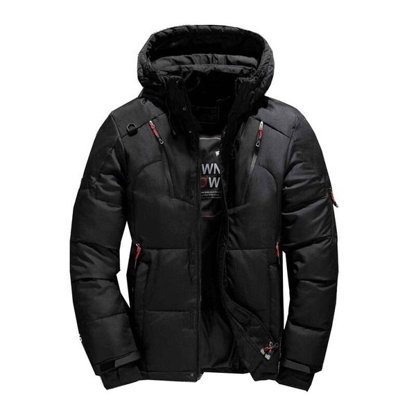 

90% white duck thick down jacket men coat snow parkas male warm brand clothing winter outerwear, Black