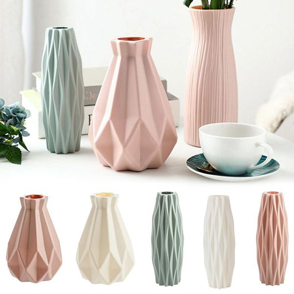 

vases flower vase decoration home plastic white imitation ceramic pot basket nordic for flowers