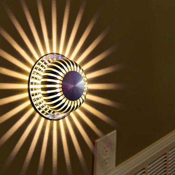 

wall lamp round creative aluminum night light corridor projection remote control decoration lighting led