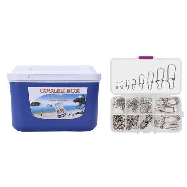

boat fishing rods 1 pcs 5l car insulation box outdoor cooler & hooked snap pin swivel tackle tool