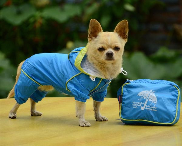 

dog apparel pets raincoat clothes four feet waterproof puppy casual pet hoodie jacket size xxs-xl for rain