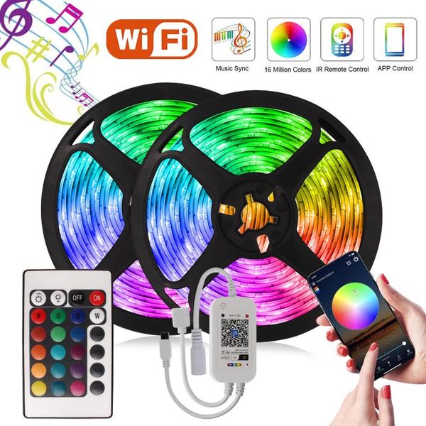 

festoon led light voice control tv lights dc 12v strip 5m 10m 20m with remote holiday lighting strips