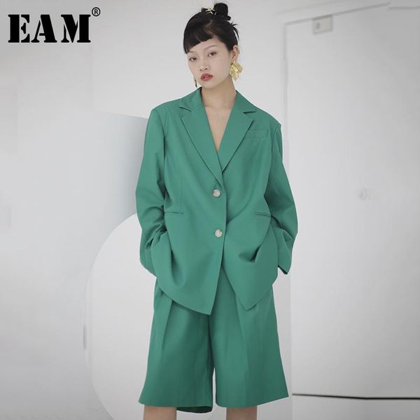 

women's pants & capris [eam] high waist green brief temperament wide leg trousers loose fit women fashion tide spring autumn 2021 1s712, Black;white