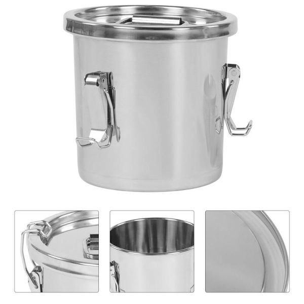 

storage bottles & jars 1 set portable rice bucket stainless steel household