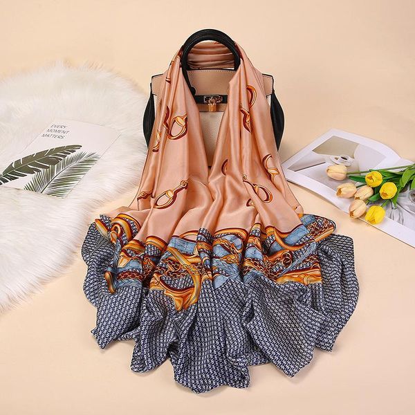 

four seasons travel decoration scarf printing color ladies beach sunscreen long shawl scarves, Blue;gray