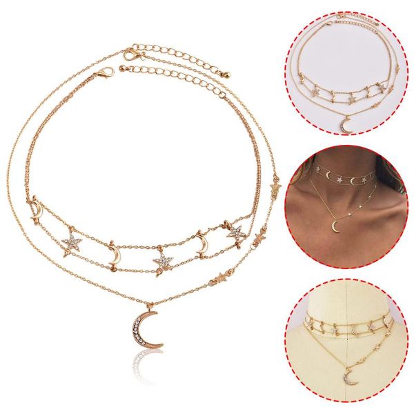 

pendant necklaces 2021 special offer fashion classic women's multi-layer star necklace penda, Silver
