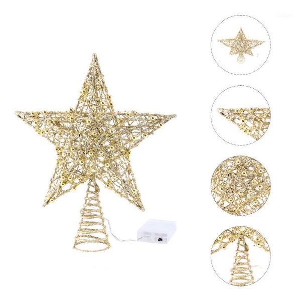 

christmas decorations 1pc iron star tree er glitter holiday 5 point festival treedecor for home party (with li