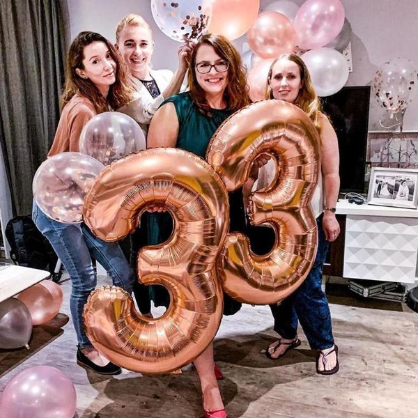 

party decoration 40 inch large rosegold number balloons helium figure digit 30th birthday 33 years old anniversaire 3/7/9