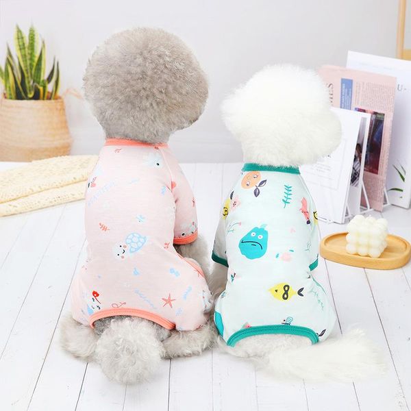 

dog apparel products cute casual comfortable printed homewear small and medium-sized pomeranian teddy pet clothes cat clothing
