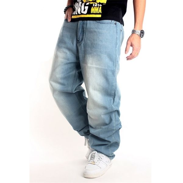 

loose hip hop jeans men printed europe brand men's loose casual fashion breeches hiphop hip-hop skateboard 211111, Blue