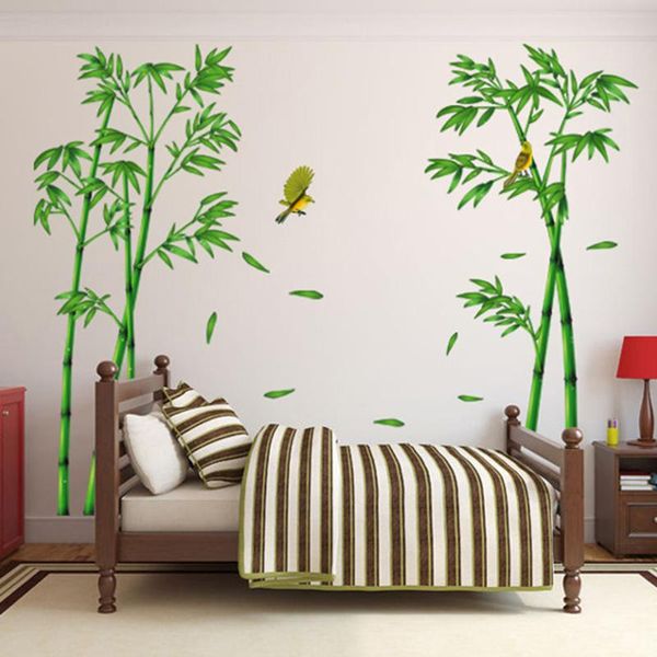 

wall stickers bamboo living room sofa tv background warm decoration study bags drop